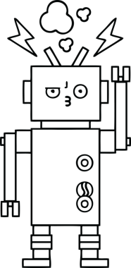 Bir insan tarafından çizilmiş robot çizimi