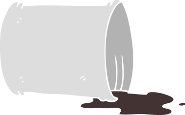 Bir insan tarafından çizilen yağ varilinin düz renk çizimi