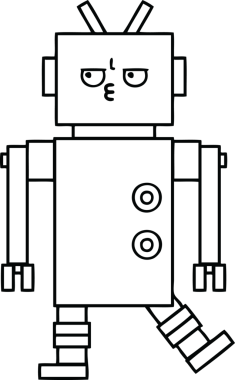Bir insan tarafından çizilmiş robot çizimi