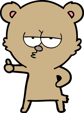 Bir insan tarafından çizilmiş bir çizgi film karakteri.