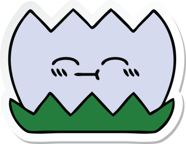 Bir insan tarafından çizilmiş şirin bir nilüfer çiçeğinin çıkartması.