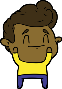 Bir insan tarafından çizilmiş mutlu çizgi film adamı.