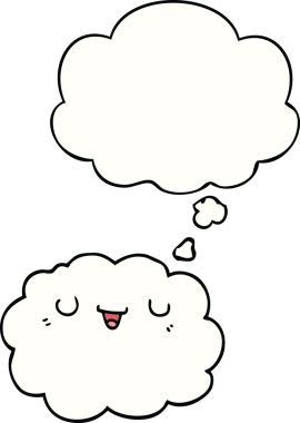 Bir insan tarafından çizilmiş düşünce baloncuklu çizgi film bulutu