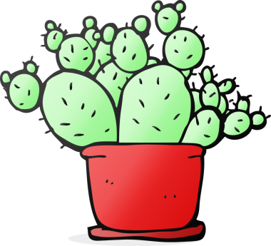 Bir insan tarafından çizilmiş karikatür kaktüsü.