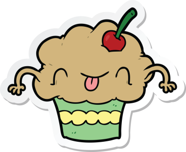 Bir insan tarafından çizilmiş bir kek etiketi.