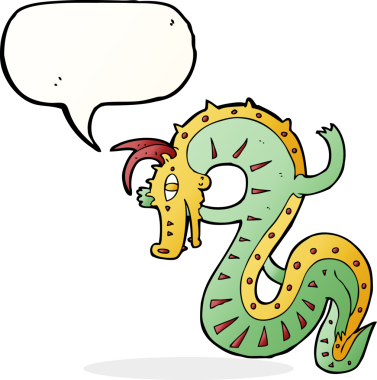 Bir insan tarafından çizilmiş sakson ejderha çizgi filmi.