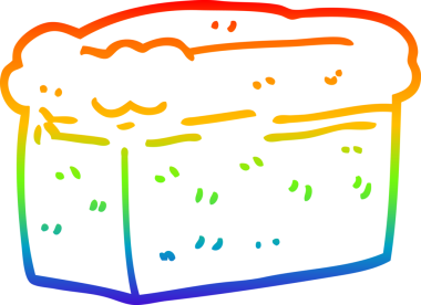 gökkuşağı gradyan çizgisi bir insan tarafından çizilmiş bir ekmek somunu