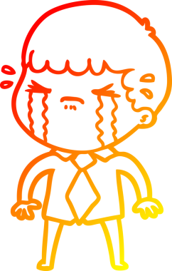 Bir insan tarafından çizilmiş ağlayan bir çizgi film karakteri çizimi.