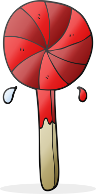 Bir insan tarafından çizilmiş serbest çizim lolipop.