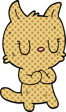 Bir insan tarafından çizilmiş mutlu kedi karalaması.