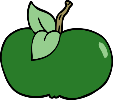 Bir insan tarafından çizilmiş sulu elma karalaması