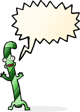 Bir insan tarafından çizilmiş konuşma balonlu Noel şekerleri.