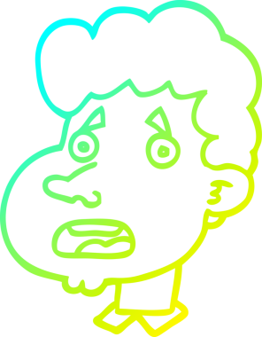 Bir insan tarafından çizilen bir karikatürün soğuk gradyan çizimi.