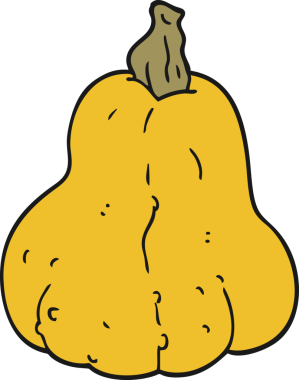 Bir insan tarafından çizilmiş çizgi film kabağı.