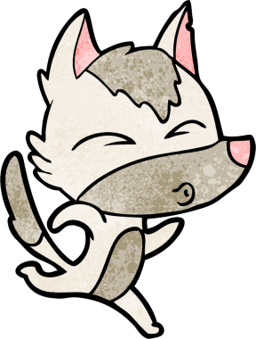 Bir insan tarafından çizilmiş bir kurt çizgi filmi.