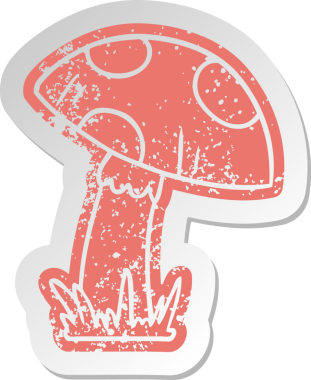 Bir insan tarafından çizilmiş kurbağa dışkısının eski bir karikatür çıkartması.