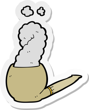 Bir insan tarafından çizilmiş bir karikatür borusunun çıkartması.