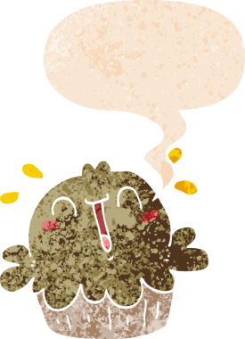 Bir insan tarafından çizilmiş grunge dertli retro biçimli konuşma baloncuklu şirin çizgi film turtası