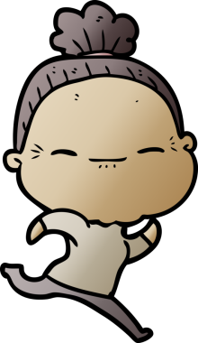 Bir insan tarafından çizilmiş barışçıl yaşlı bir kadın.