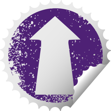 sıkıntılı dairesel soyma etiketi bir insan tarafından çizilmiş tuhaf sembol oku