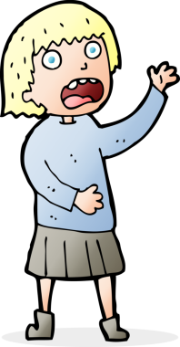 Çizgi film bir insan tarafından çizilmiş stresli bir kadın.