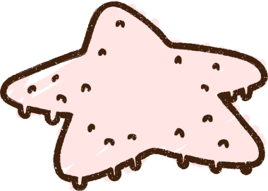 Bir insan tarafından çizilen deniz yıldızı tebeşiri.