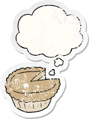 Düşünce baloncuklu çizgi film turtası insan tarafından çizilmiş yıpranmış bir çıkartma gibi.