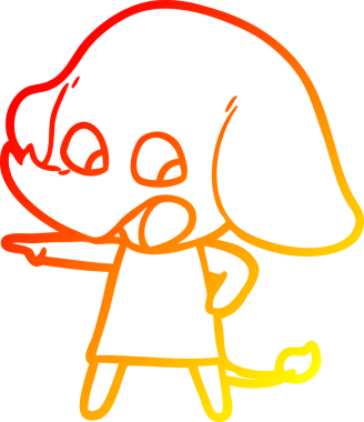 Bir insan tarafından çizilmiş şirin bir fil çizimi.