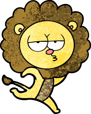 Bir insan tarafından çizilmiş koşu aslanı.