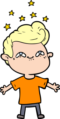 Bir insan tarafından çizilmiş mutlu çizgi film çocuğu.