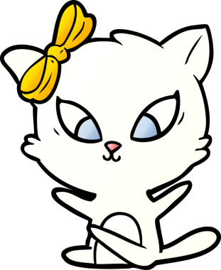 Bir insan tarafından çizilmiş çizgi film kedisi.