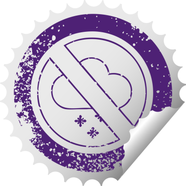 Bir insan tarafından çizilmiş işaretlere izin verilmeyen karlı dairesel soyma etiketi.