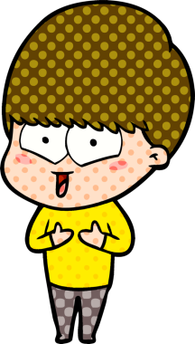 Bir insan tarafından çizilmiş mutlu çocuk çizgi filmi.