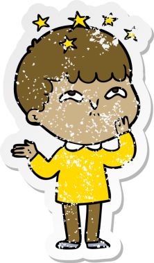 Bir çizgi filmin sıkıntılı çıkartması Bir insan tarafından çizilmiş hayret verici bir çocuk