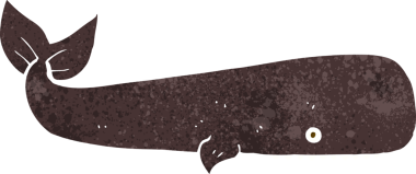 Bir insan tarafından çizilmiş çizgi film balinası