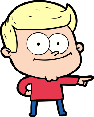 Bir insan tarafından çizilmiş mutlu bir adam.