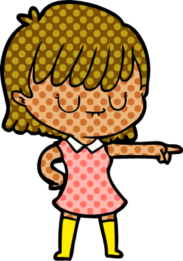 Bir insan tarafından çizilmiş karikatür kadın.