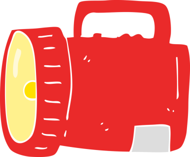 Bir insan tarafından çizilen meşalenin düz renk çizimi