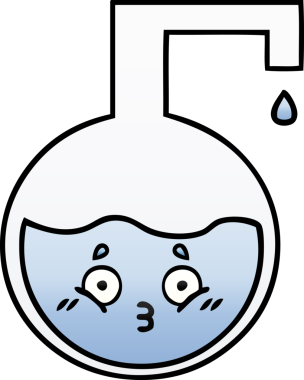 Bir insan tarafından çizilen bilimsel bir deneyin gölgelenmiş karikatürü.