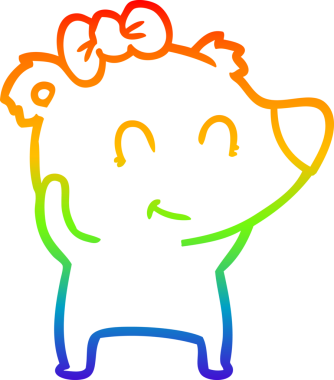 Bir insan tarafından çizilmiş dişi kutup ayısı çizgi filmi.