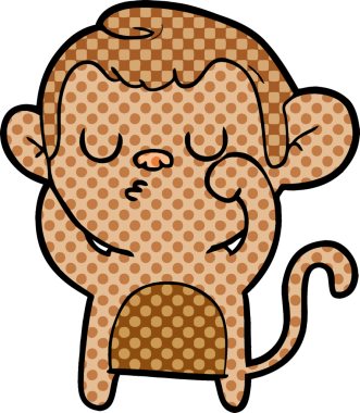 Bir insan tarafından çizilmiş çizgi maymun.