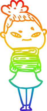 gökkuşağı gradyan çizimi bir insan tarafından çizilmiş bir karikatür kadın