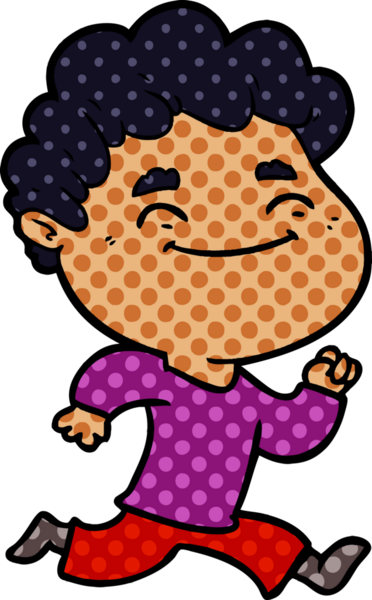 Bir insan tarafından çizilmiş çizgi film dostu bir adam.