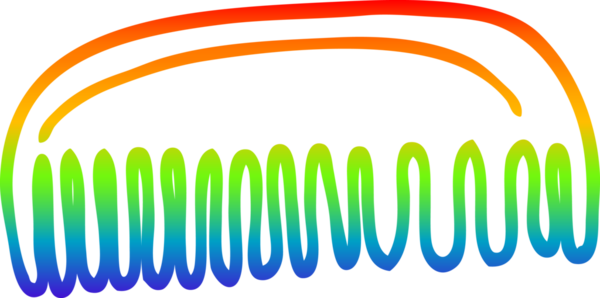 gökkuşağı gradyan çizgi çizimi bir insan tarafından çizilmiş plastik tarak