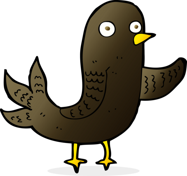 Bir insan tarafından çizilmiş çizgi film kuşları.