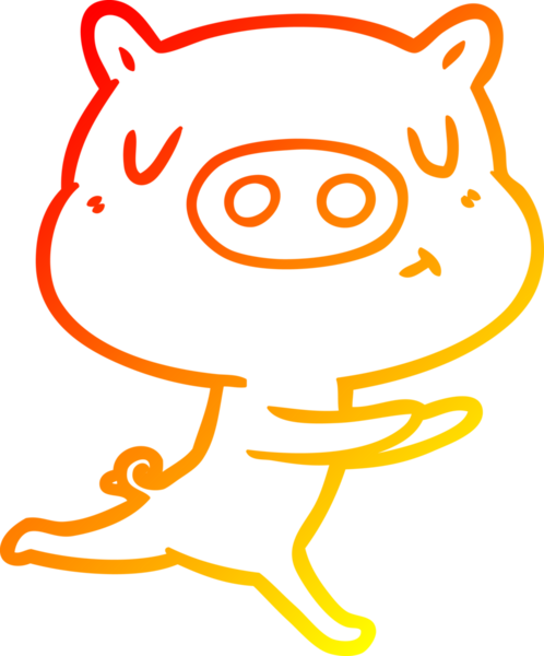 Bir insan tarafından çizilen çizgi film içerikli domuz çizimi.