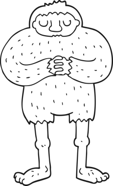 Bir insan tarafından çizilmiş kocaayak çizgi filmi.