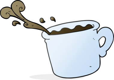 Bir insan tarafından çizilmiş serbest çizim kahve fincanı.