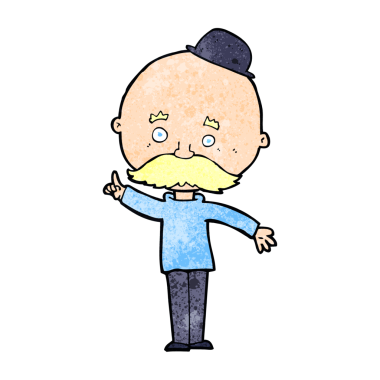 Bir insan tarafından çizilmiş melon şapkalı bir adam.