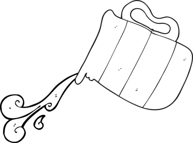 Bir insan tarafından çizilmiş siyah beyaz süt sürahisi.